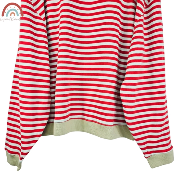 New! FP We The Free Classic Striped Oversized Crewneck in Cherry Combo - Picture 10 of 12
